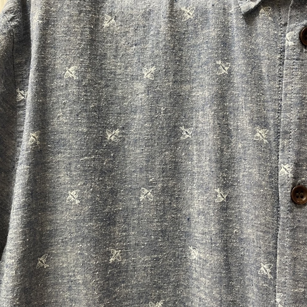 Quicksilver Waterman Men's XL Light Blue Comfort Button Up Short Sleeve Hemp‎ - Picture 3 of 16